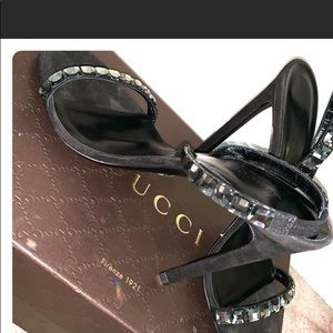 Gucci Cristallo Black Diamond Heels